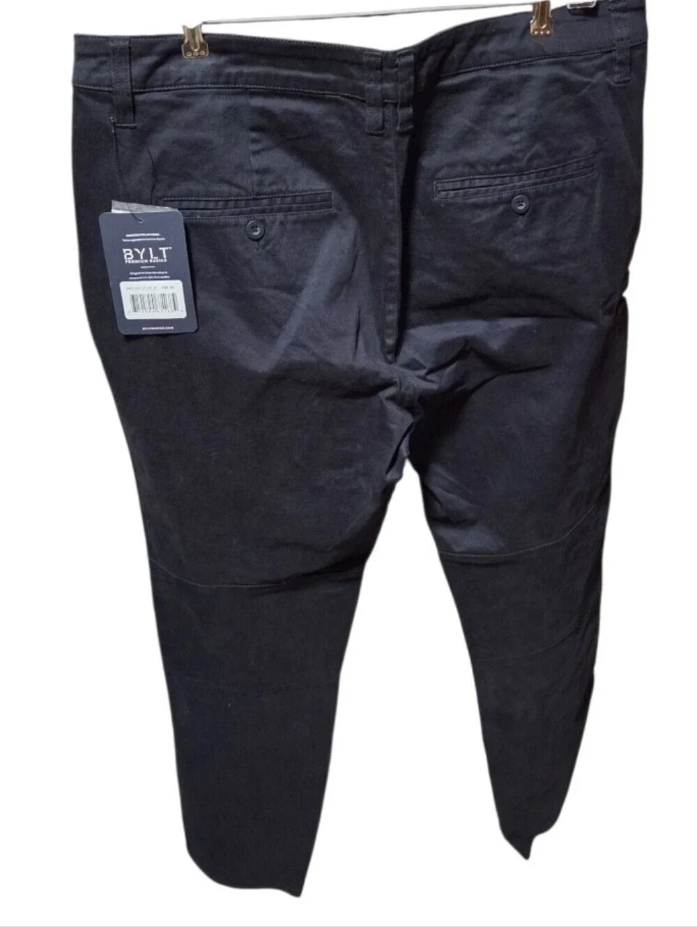 BYLT Stretch Chino Pants Mens Navy Blue Trouser Stretch Golf Casual 36x30 New!